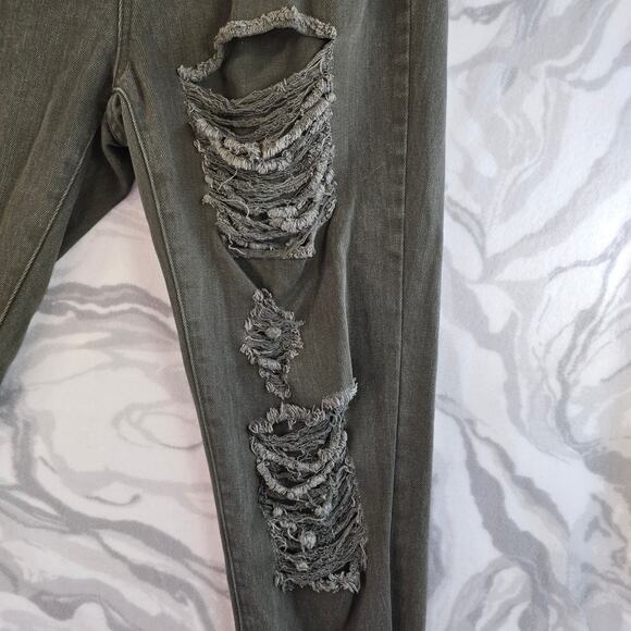8th of LA Green Men's Holey Joggers Size L - Picture 3 of 7